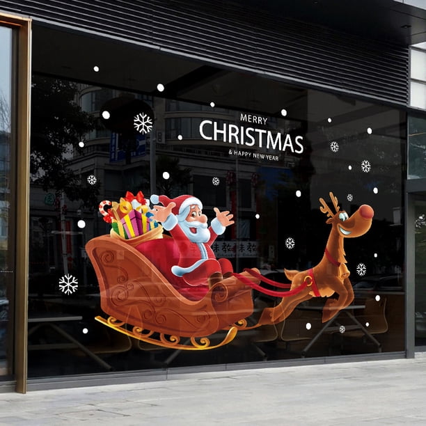 60 × 90cm Christmas window stickers with Santa Claus and snowflake designs, available in Nairobi, Kenya