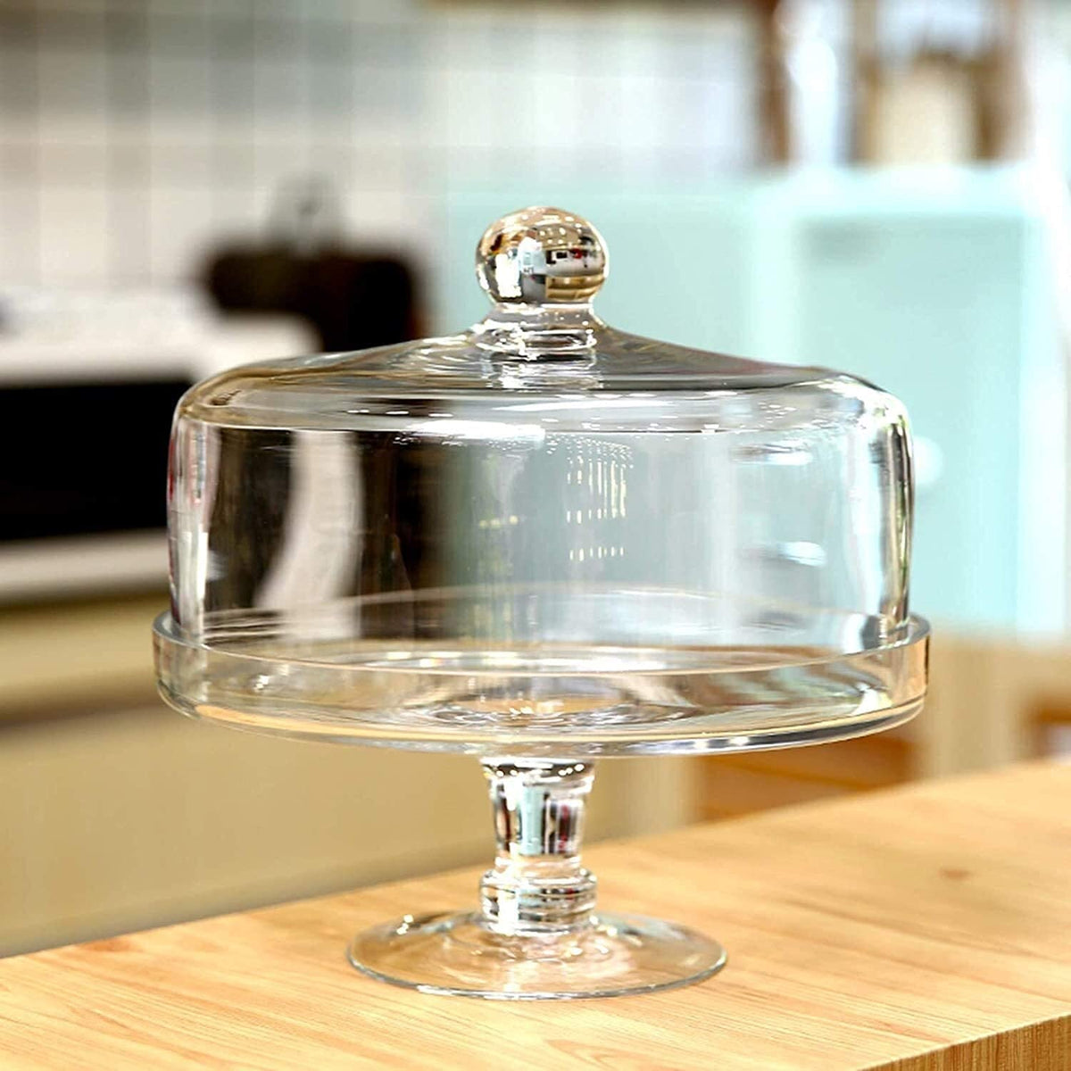 25cm Glass Cake Server with Dome Cover HM-BA626