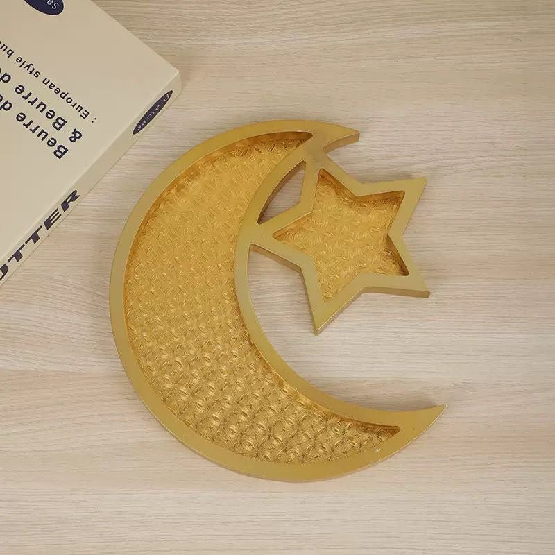 Ramadan Moon & Star Decorative Tray 3pcs– 30cm