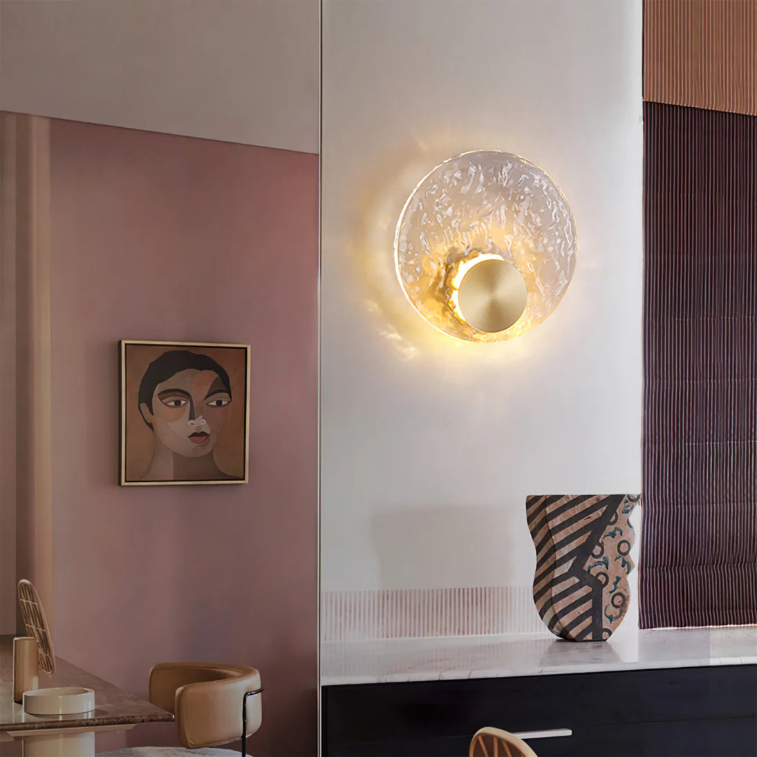 Decorative Wall Light with Gold and Textured Finish 3000K Warm White WH 2024-05-19-TC
