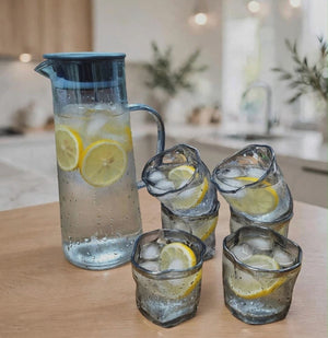 7-piece glass jug and drinking glasses set, smokey grey finish, available in Nairobi, Kenya