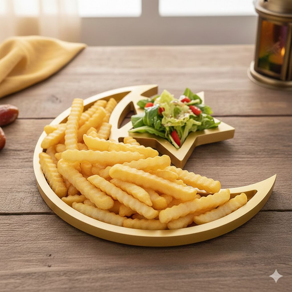 Ramadan Moon & Star Decorative Tray 3pcs– 30cm