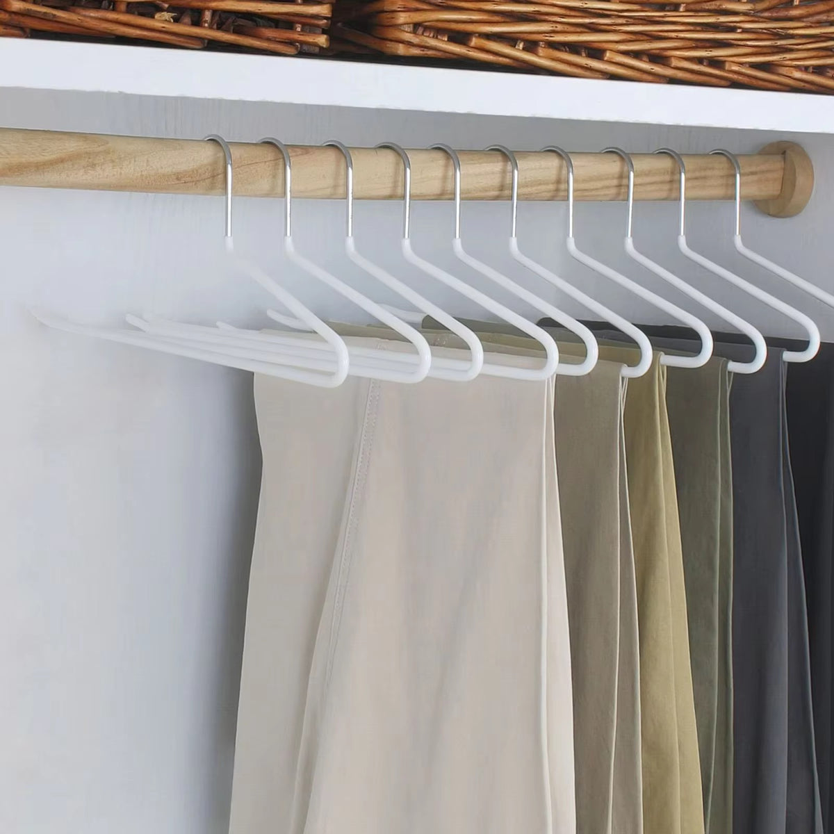 Z-Shaped Anti-Slip Trouser Hangers 10pcs Space-Saving Pants Hangers