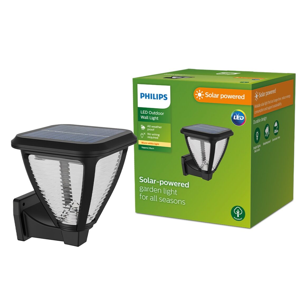 Philips LED Solar Wall Light 200 Lumen Vapora