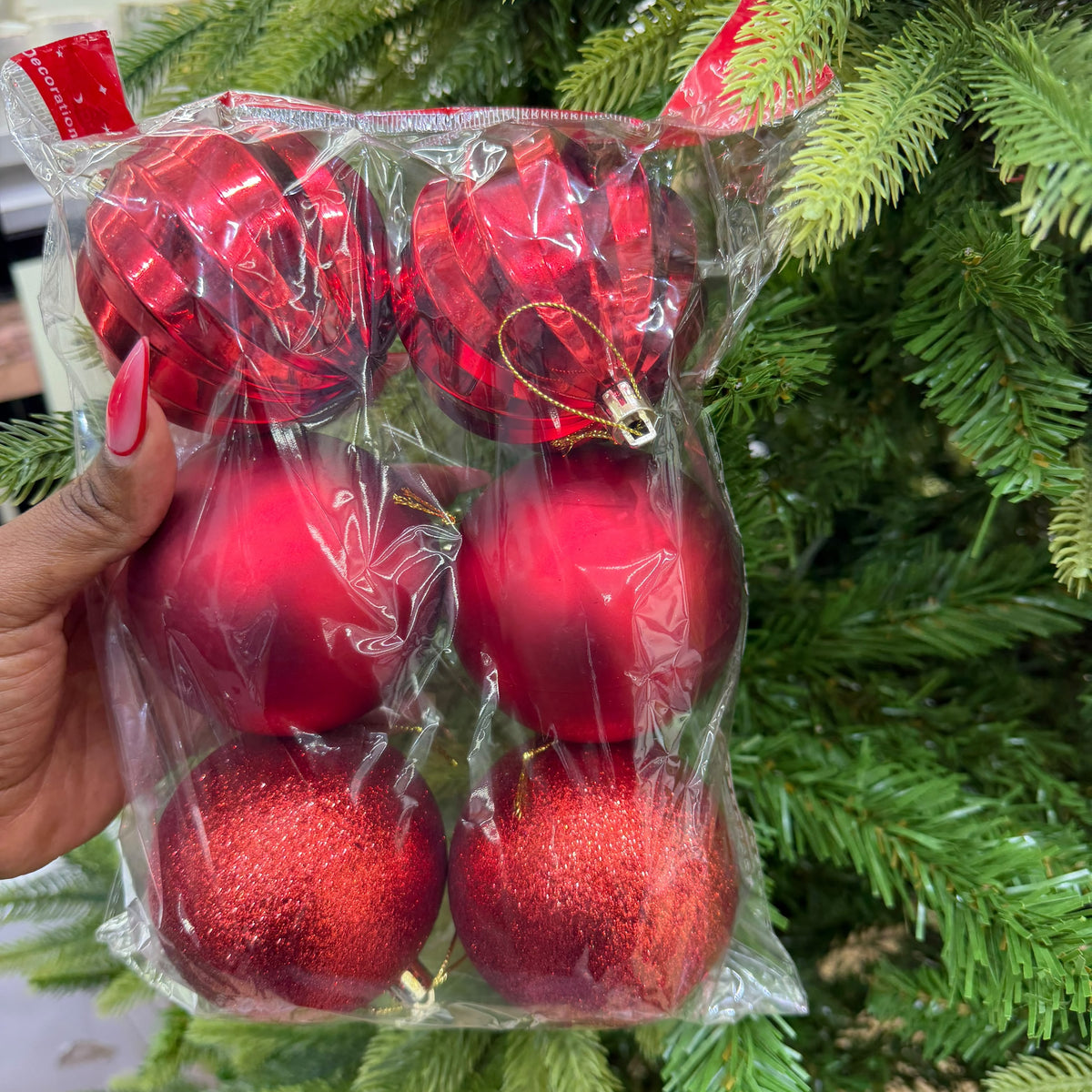 8cm patterned red Christmas bauble, available in Nairobi, Kenya