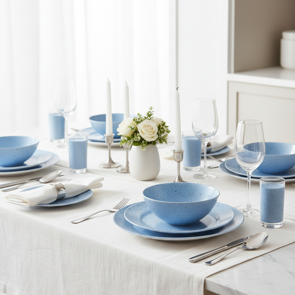 Luminarc Ingmar Blue Dinnerware Set, 46 pcs -V6605