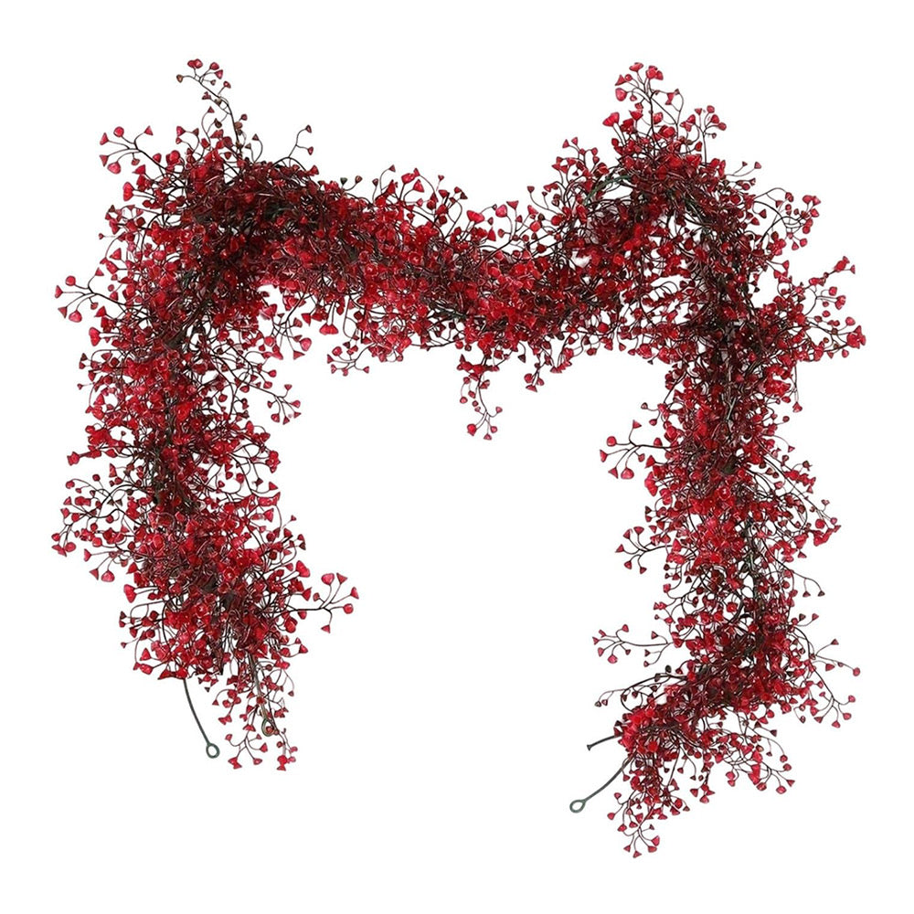 1.8M Artificial Red Hanging Christmas Plant Garland