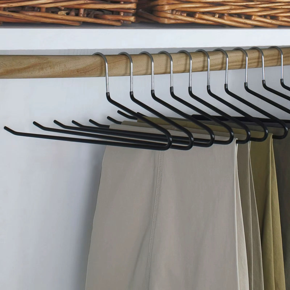 Z-Shaped Anti-Slip Trouser Hangers 10pcs Space-Saving Pants Hangers