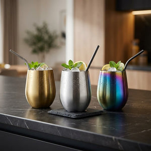 500ml stainless steel stemless wine goblets in black gold and multicolored In Nairobi Kenya
