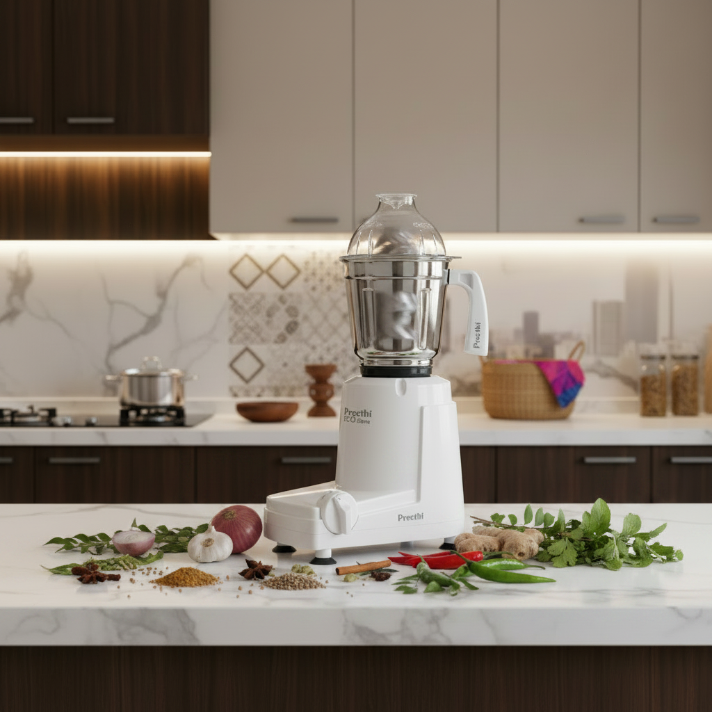 500W mixer grinder with 1.5L main jar and 0.4L chutney jar for blending, grinding, and everyday food preparation MG182/04.