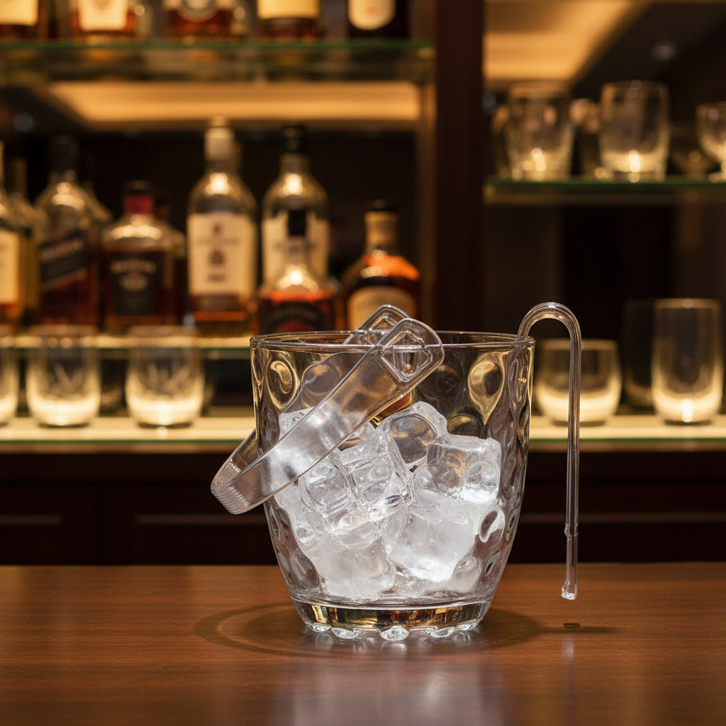 800ml Glass Ice Bucket with Tong