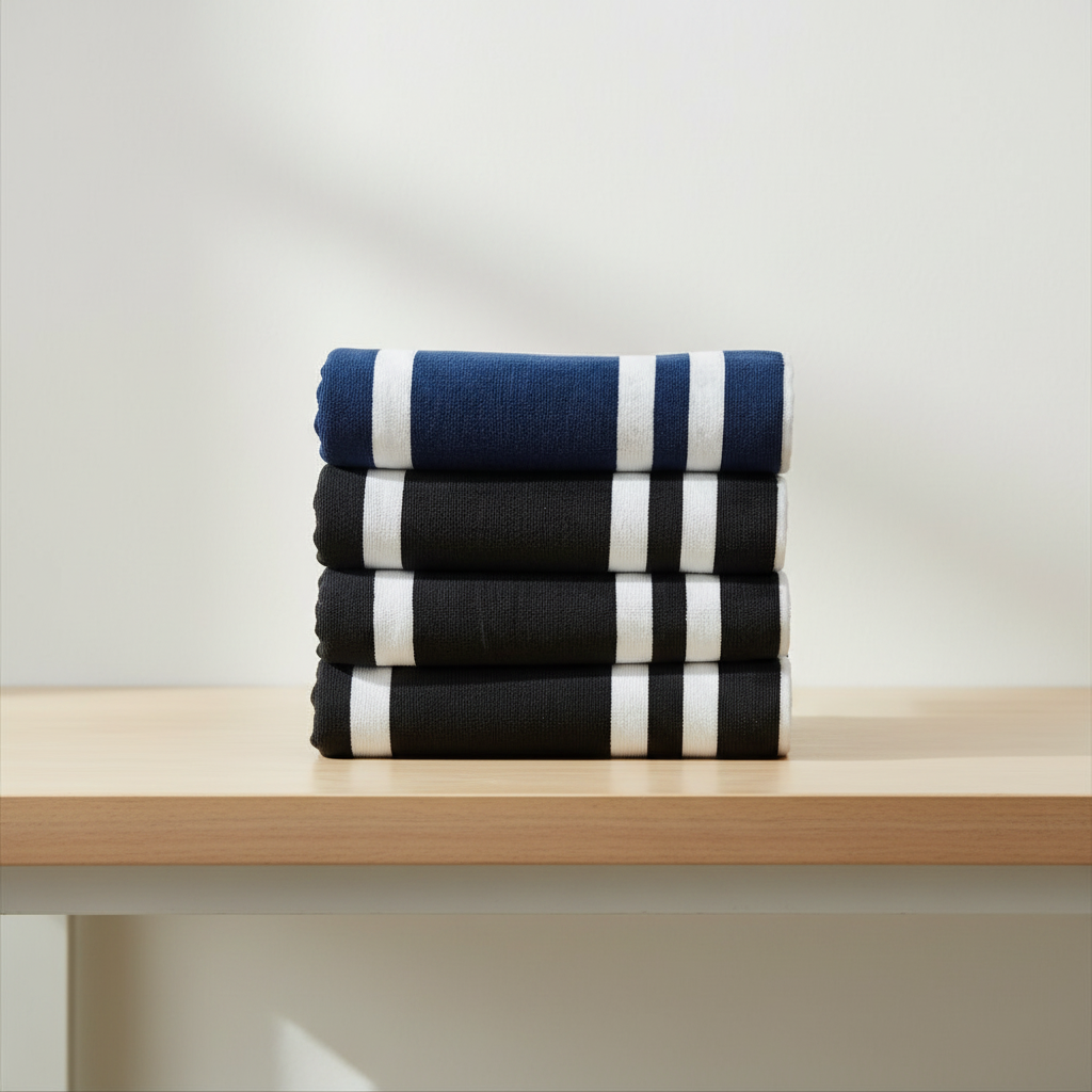 Gemelli Collections pool beach towel measuring 90cm x 160cm for swimming, beach outings, and outdoor use.