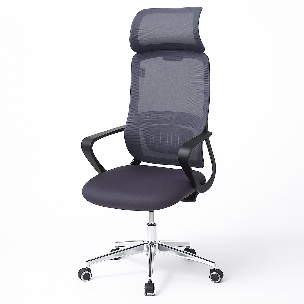 High back mesh office chair with lumbar support adjustable tilt and breathable ergonomic design for office use