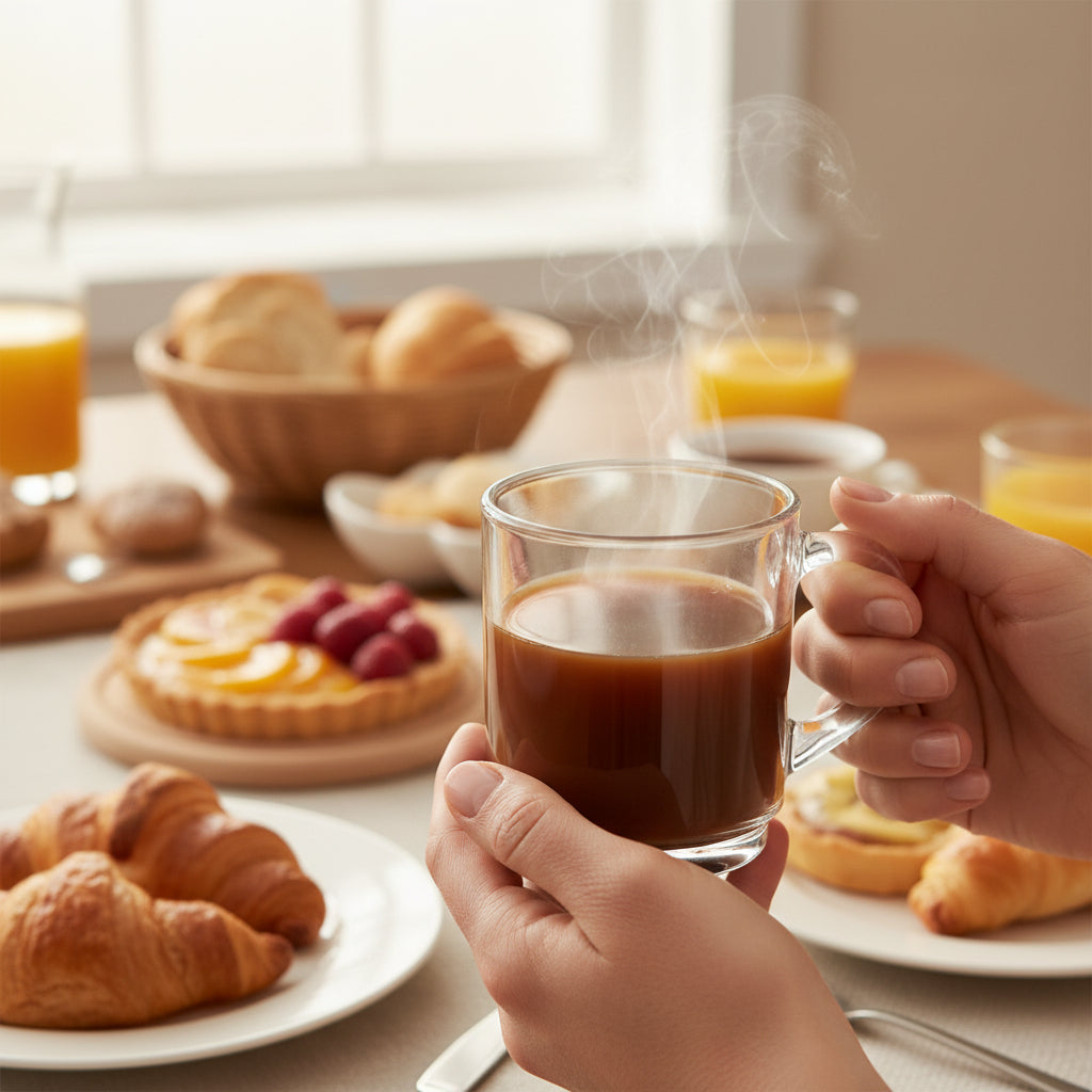 Luminarc classic clear glass mug 25cl with handle for tea and coffee