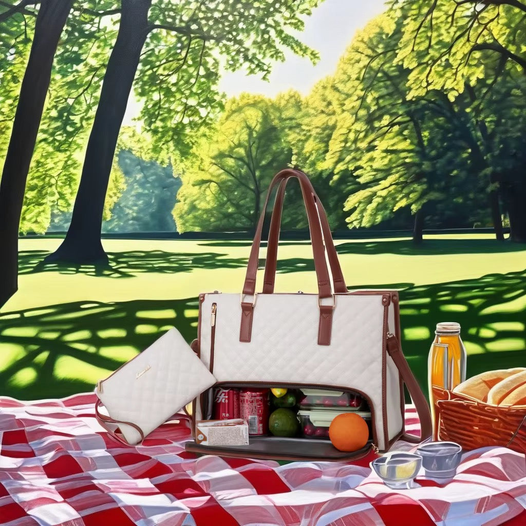 Tote Bag with Insulated Lunch Compartment