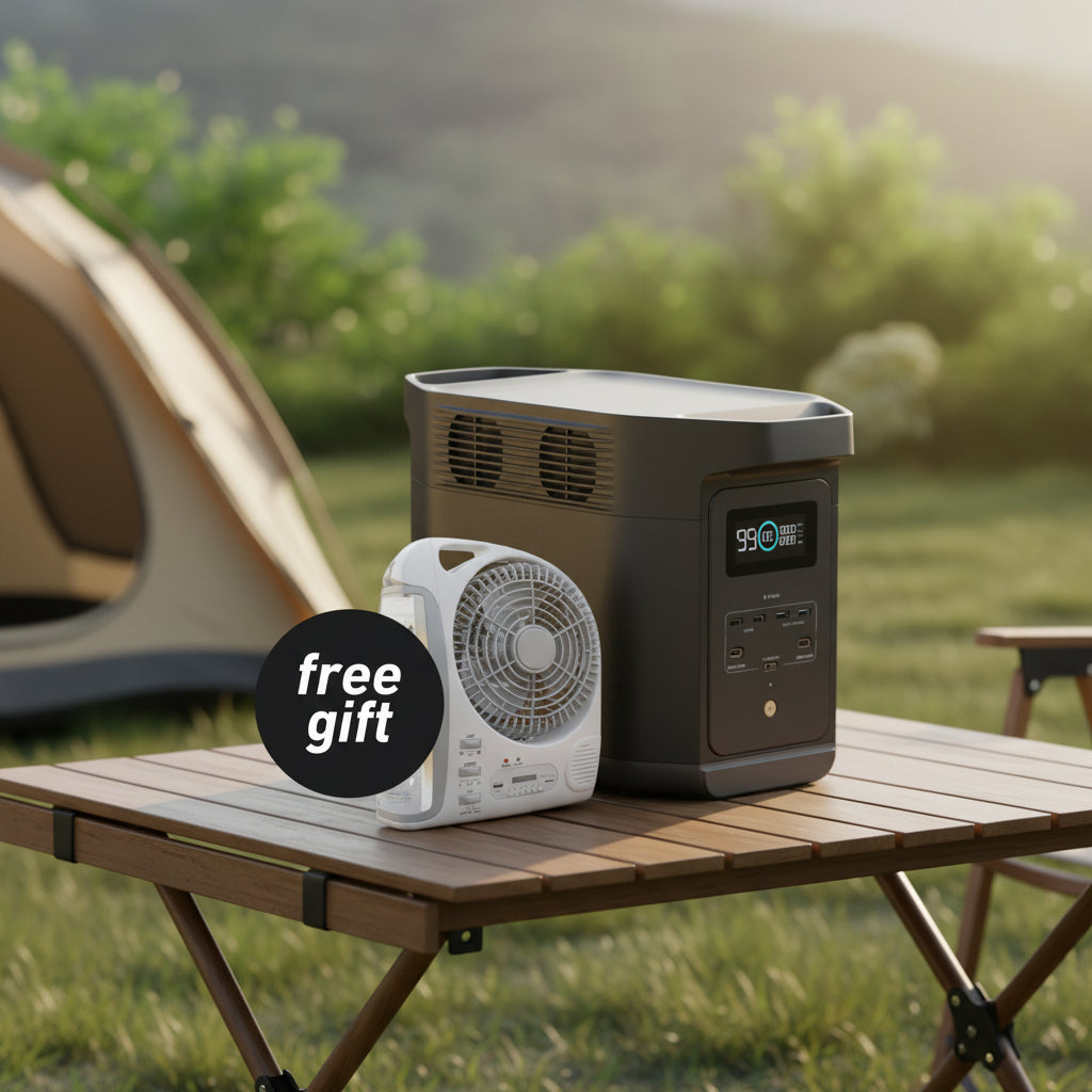EcoFlow EFE980-UK Portable Power Station with Free 6-in-1 Rechargeable Fan