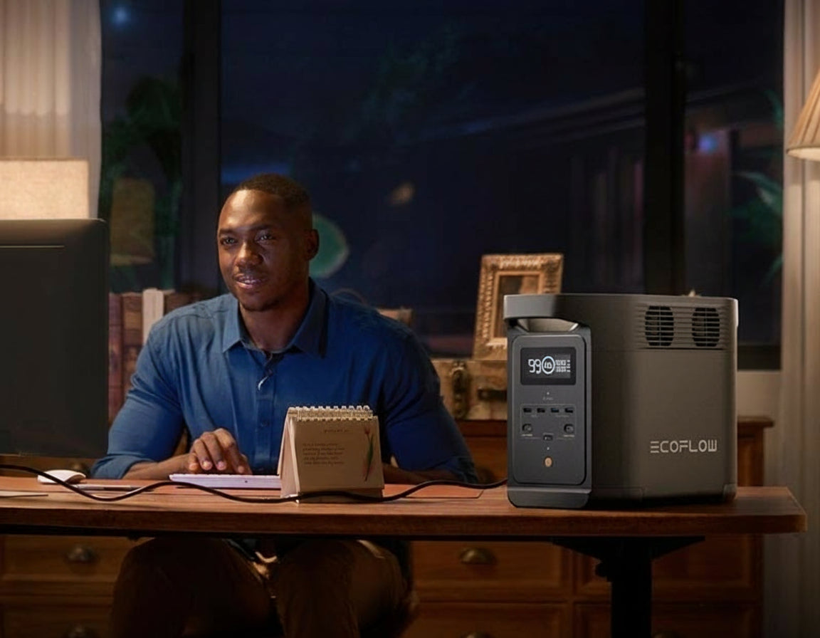 EcoFlow EFE980-UK portable power station with 980Wh capacity and 6-in-1 rechargeable fan.