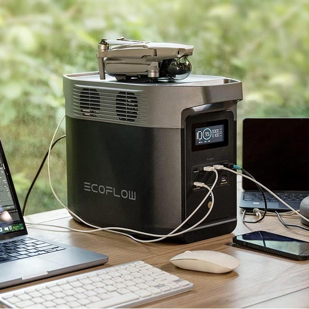 EcoFlow DELTA 2 portable power station with 1024Wh capacity and 1800W output.