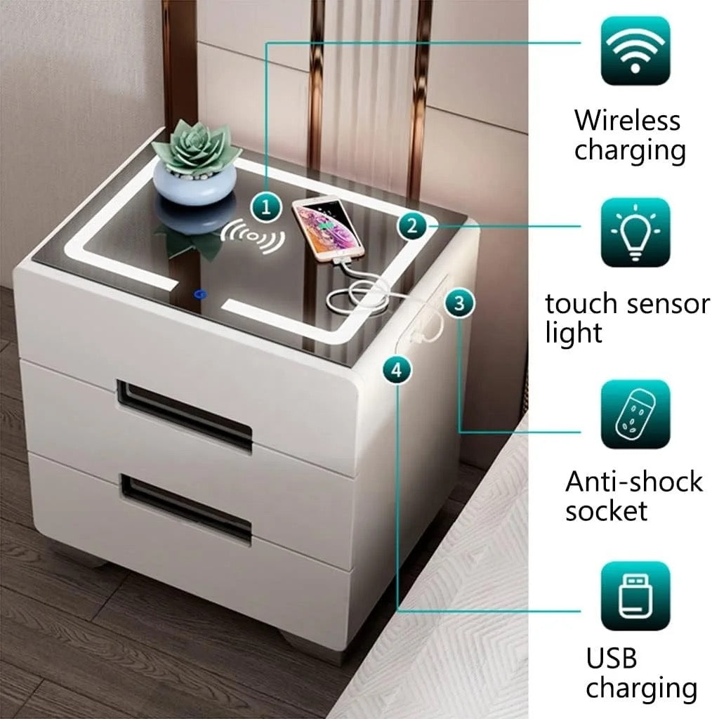 Smart Bluetooth LED Bedside Cabinet