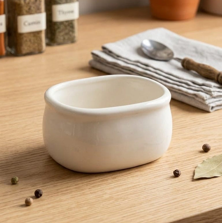 White Ceramic Sachet Holder Bowl – 10cm