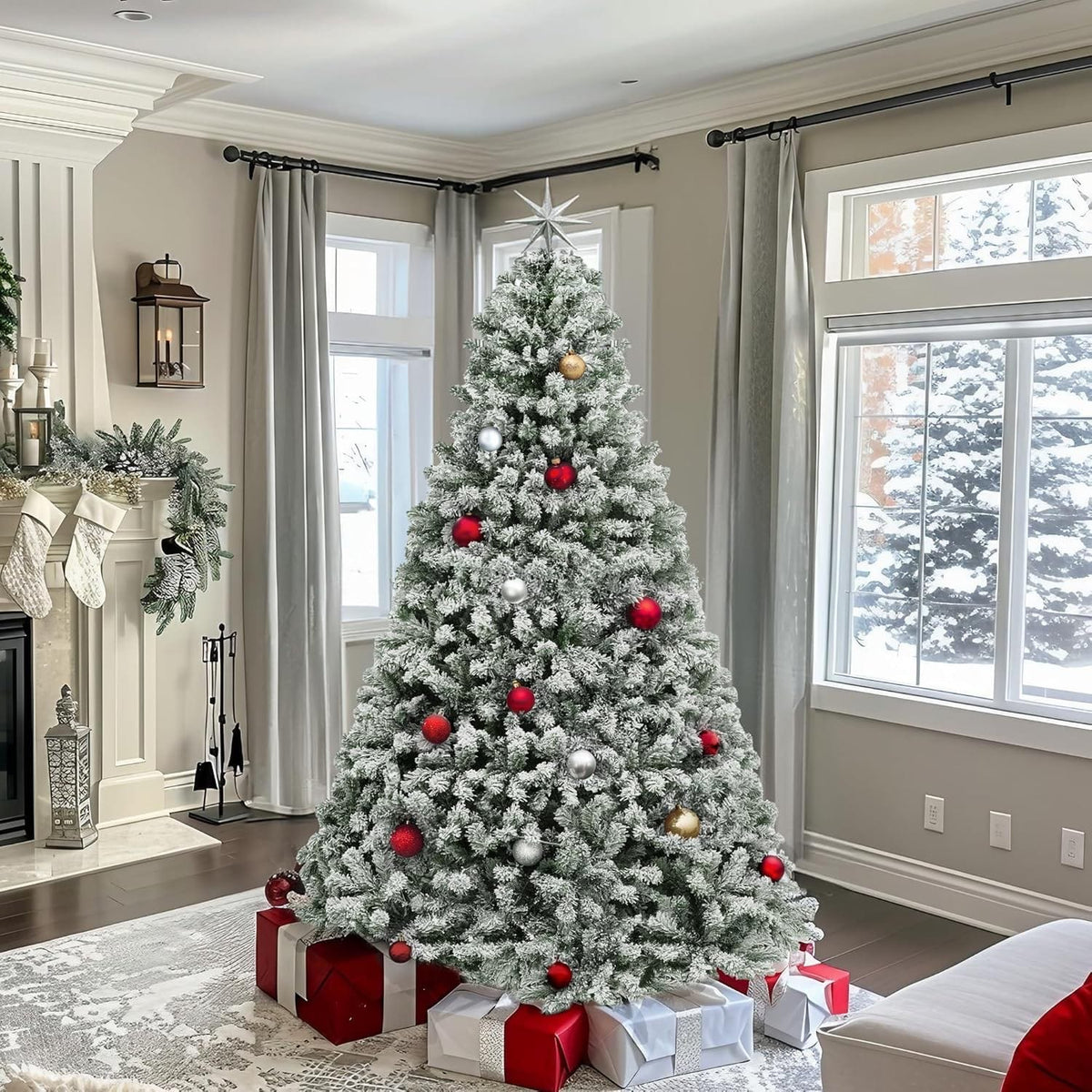 Snow Flocked Artificial Christmas Tree