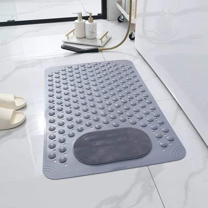 Anti slip bathroom mat with foot scrubber