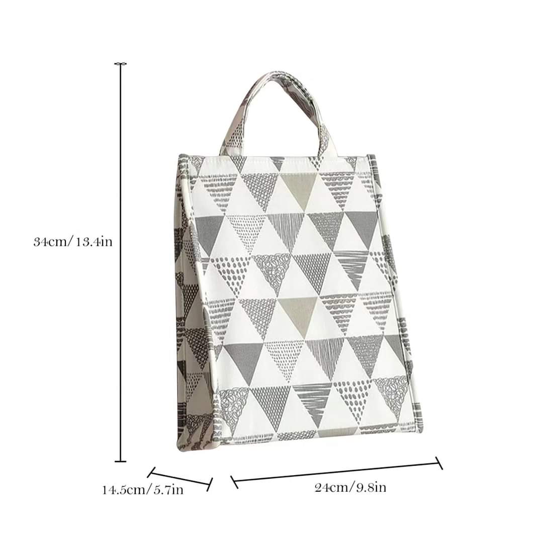 Insulated Lunch Bag Geometric Printing Pattern