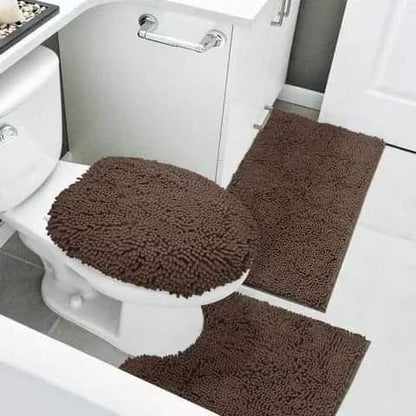 3pcs  chenille bathroom mats