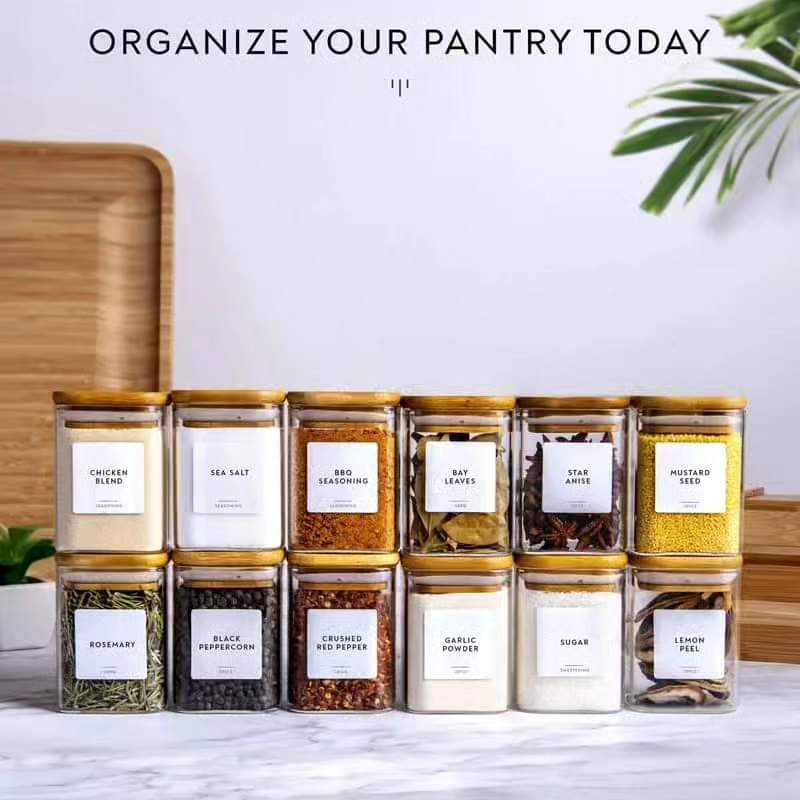 Glass Spice Jar Set