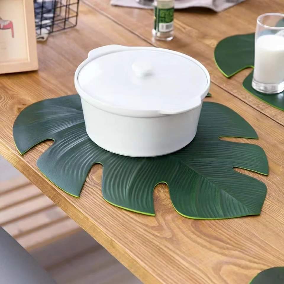 6pcs Green Leaf table mats – gemelli-collections