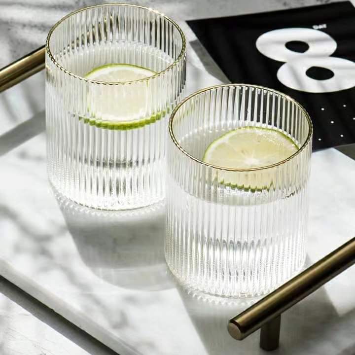 Transparent Glass With Gold Rim