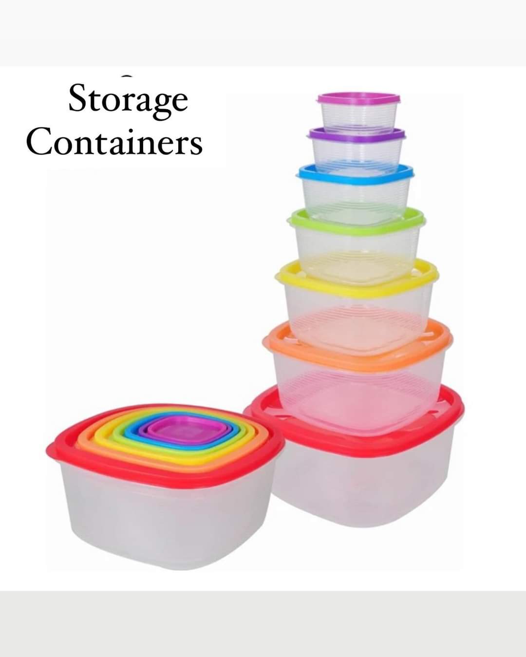 7pcs Multicolor square bowls