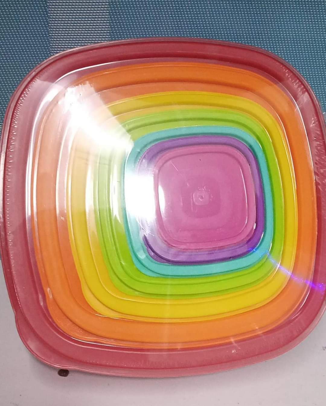 7pcs Multicolor square bowls