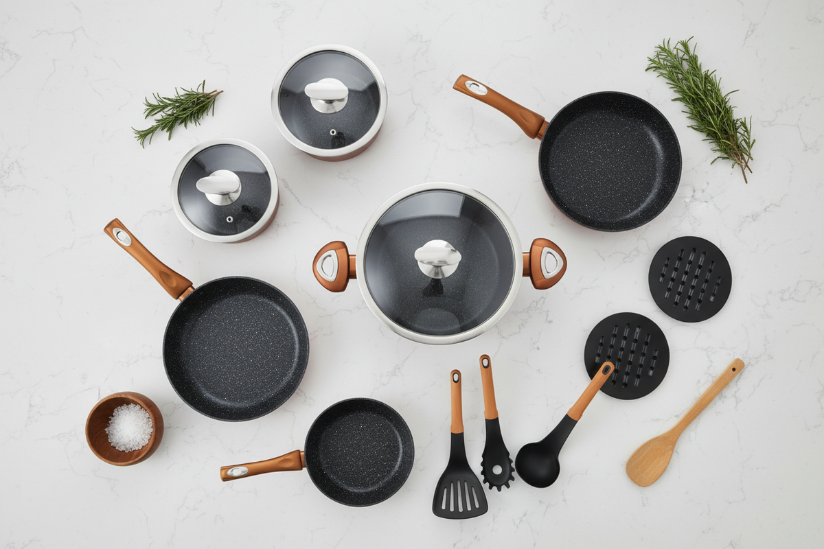 Edenburg 15pc Cookware Set (Burnt Orange)