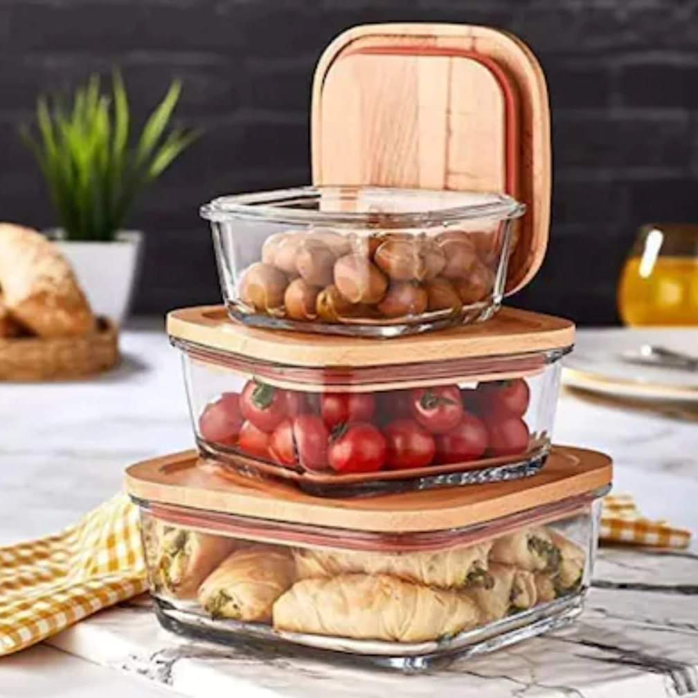 3pcs Glass Containers