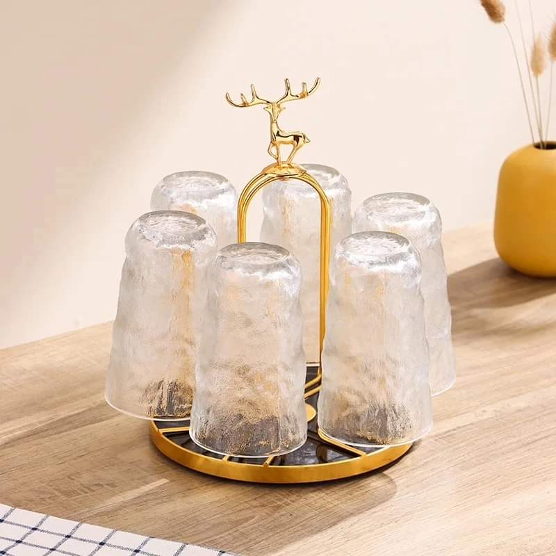 Rotatable glass holder rack