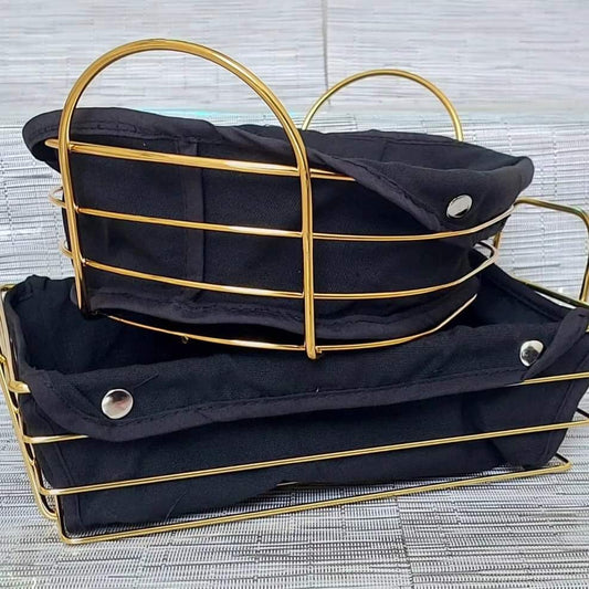 Black cloth storage basket