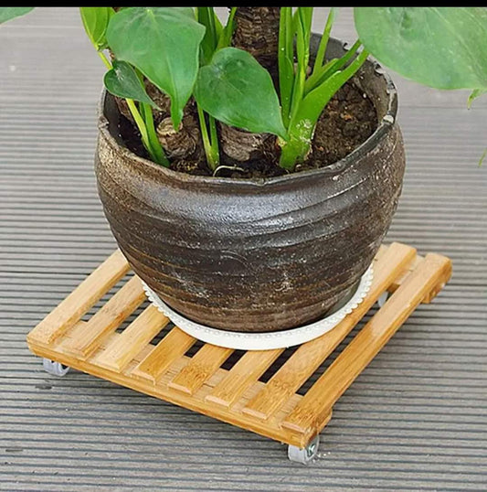 Rolling flower pot stand