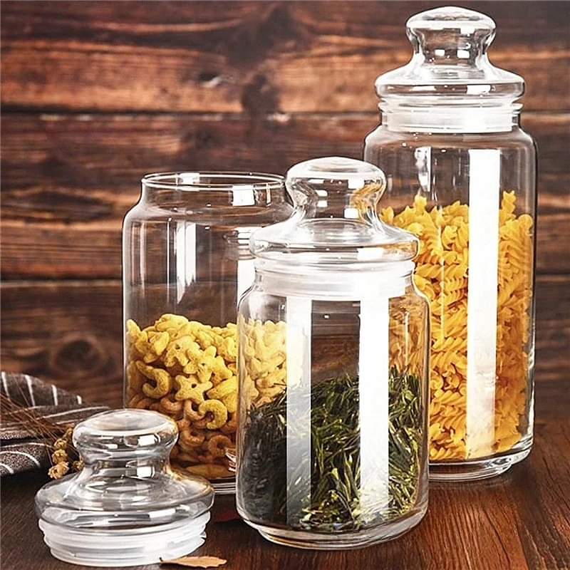 3pcs Glass Pop Jars
