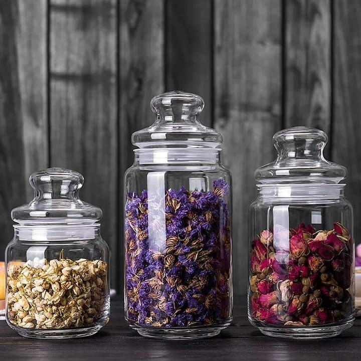 3pcs Glass Pop Jars