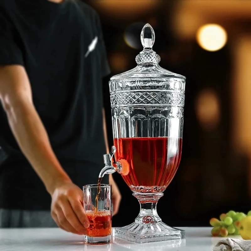 Glass juice dispenser