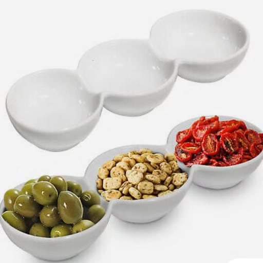 partitioned sauce bowl