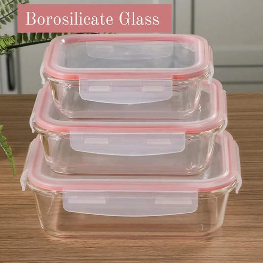 3Pcs glass containers