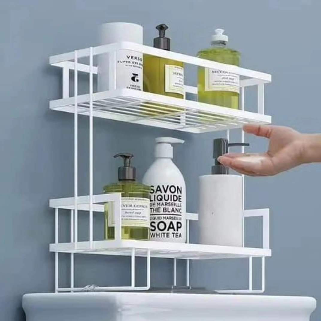 Two tier toilet rack
