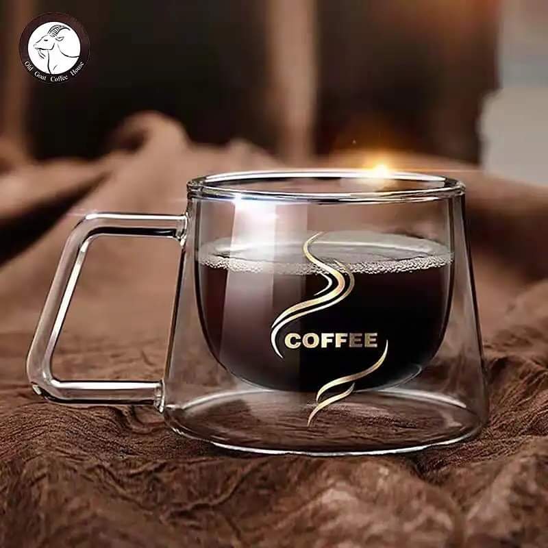 2pcsDouble walled glass cup