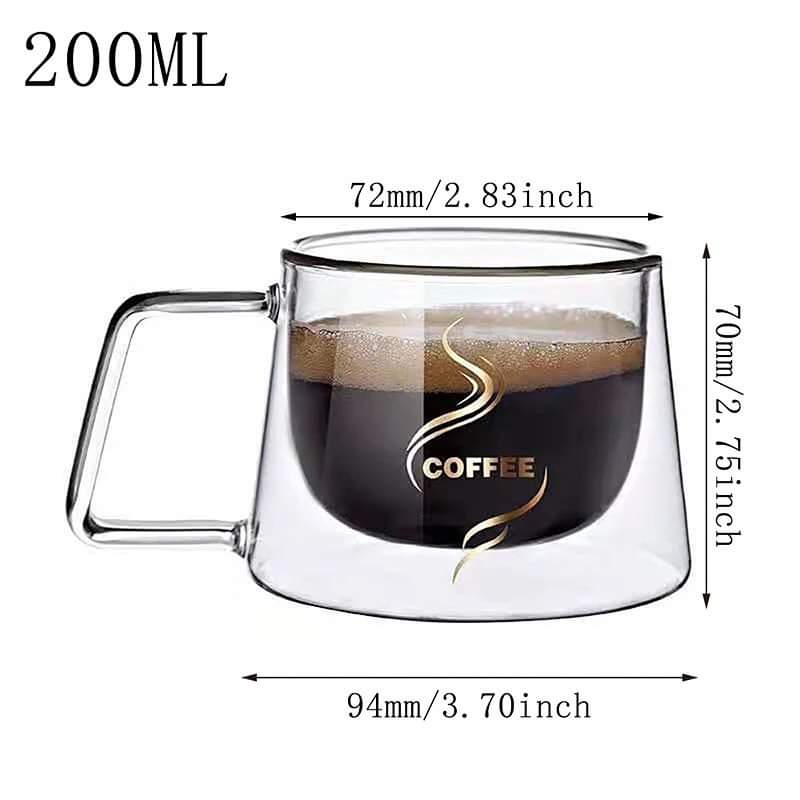 2pcsDouble walled glass cup