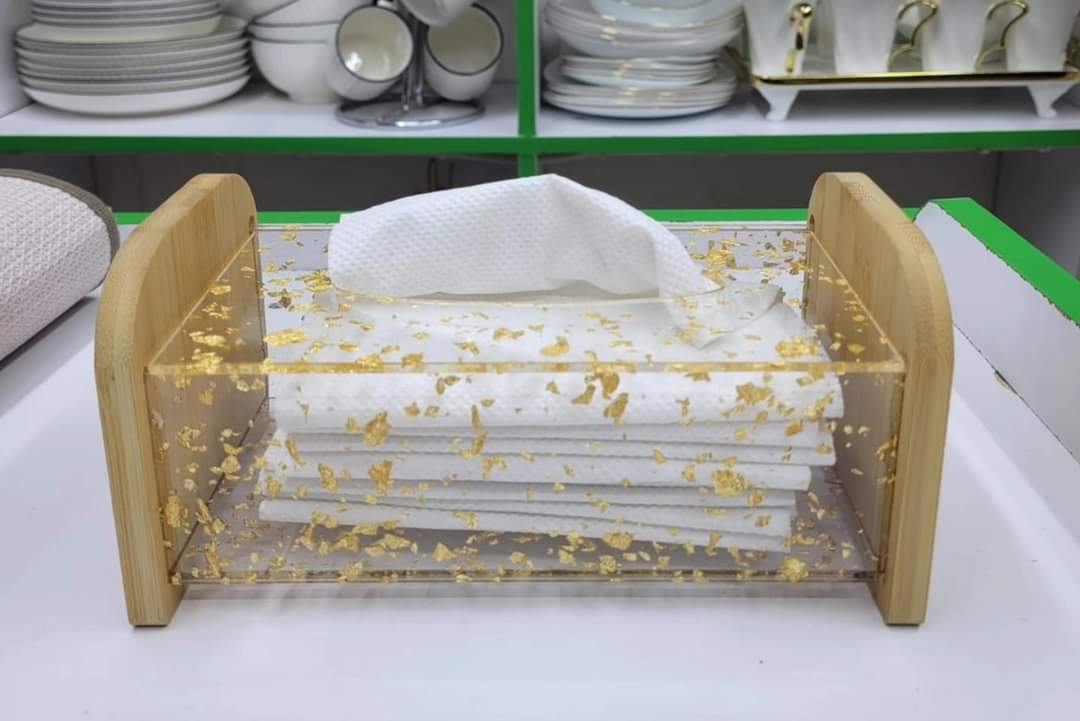 Gold Acrylic Serviette Holder