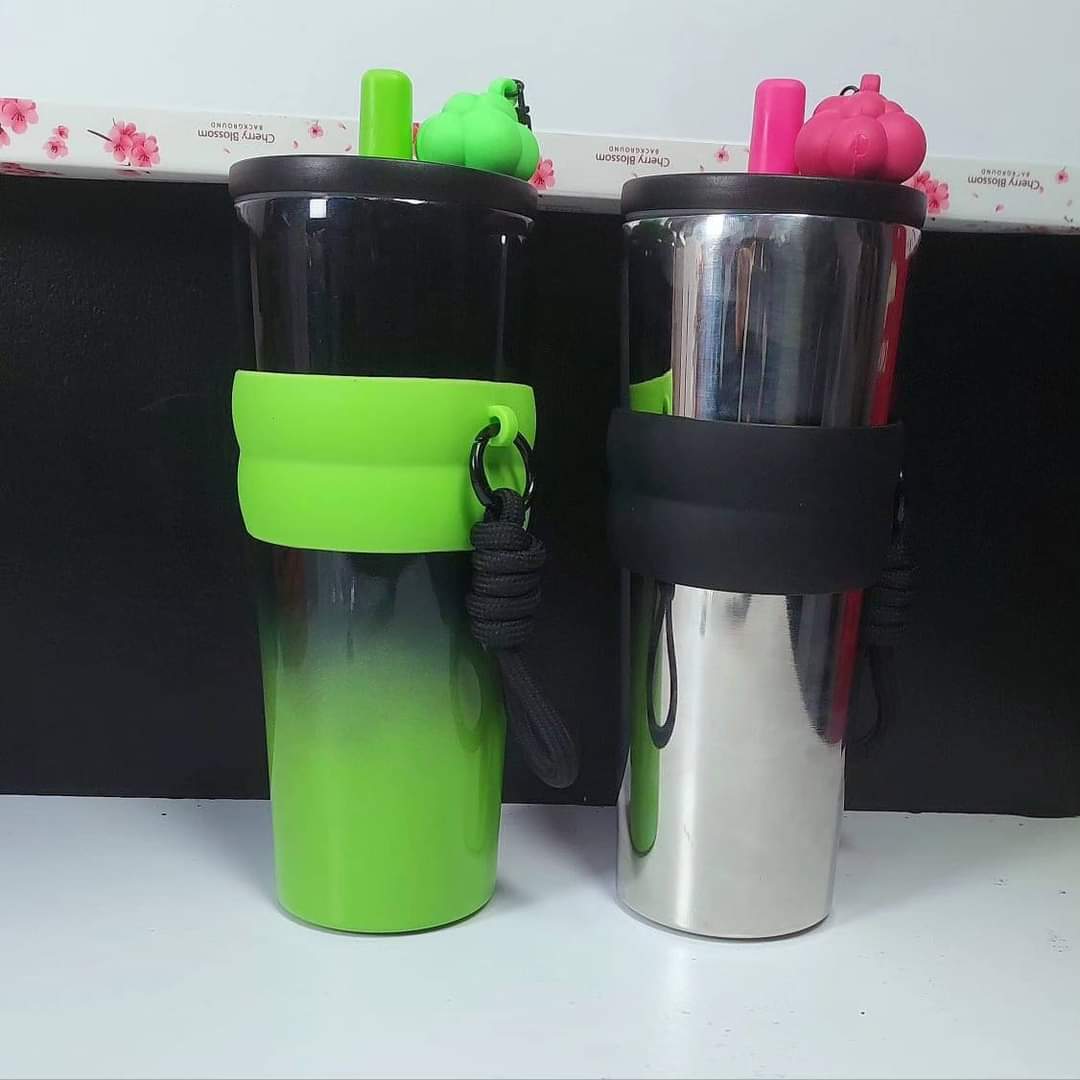 Steel Coffee Mug with straw