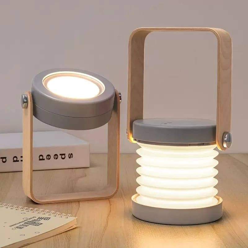 USB Rechargeable Foldable Camping Light – LED Lantern with Wireless Charger and Dimmable Touch Control for Outdoor and Emergency Use