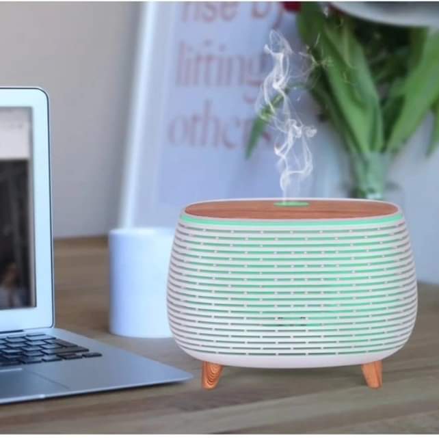 7-Color Wood Grain Ultrasonic Aromatherapy Diffuser